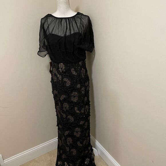 NWT Aidan Mattox × BHLDN Addiena 6
Chiffon Blouson Maxi Dress Gown - Picture 6 of 9
